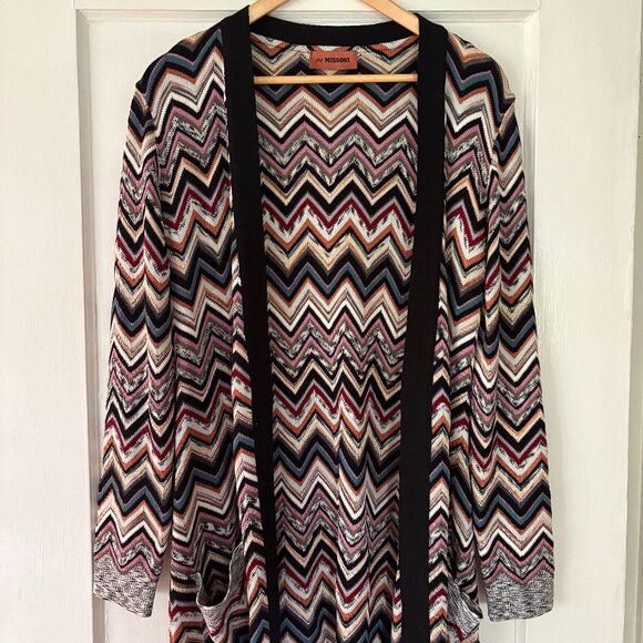 Missoni Chevron Cardigan Sweater with Pockets - Picture 1 of 3